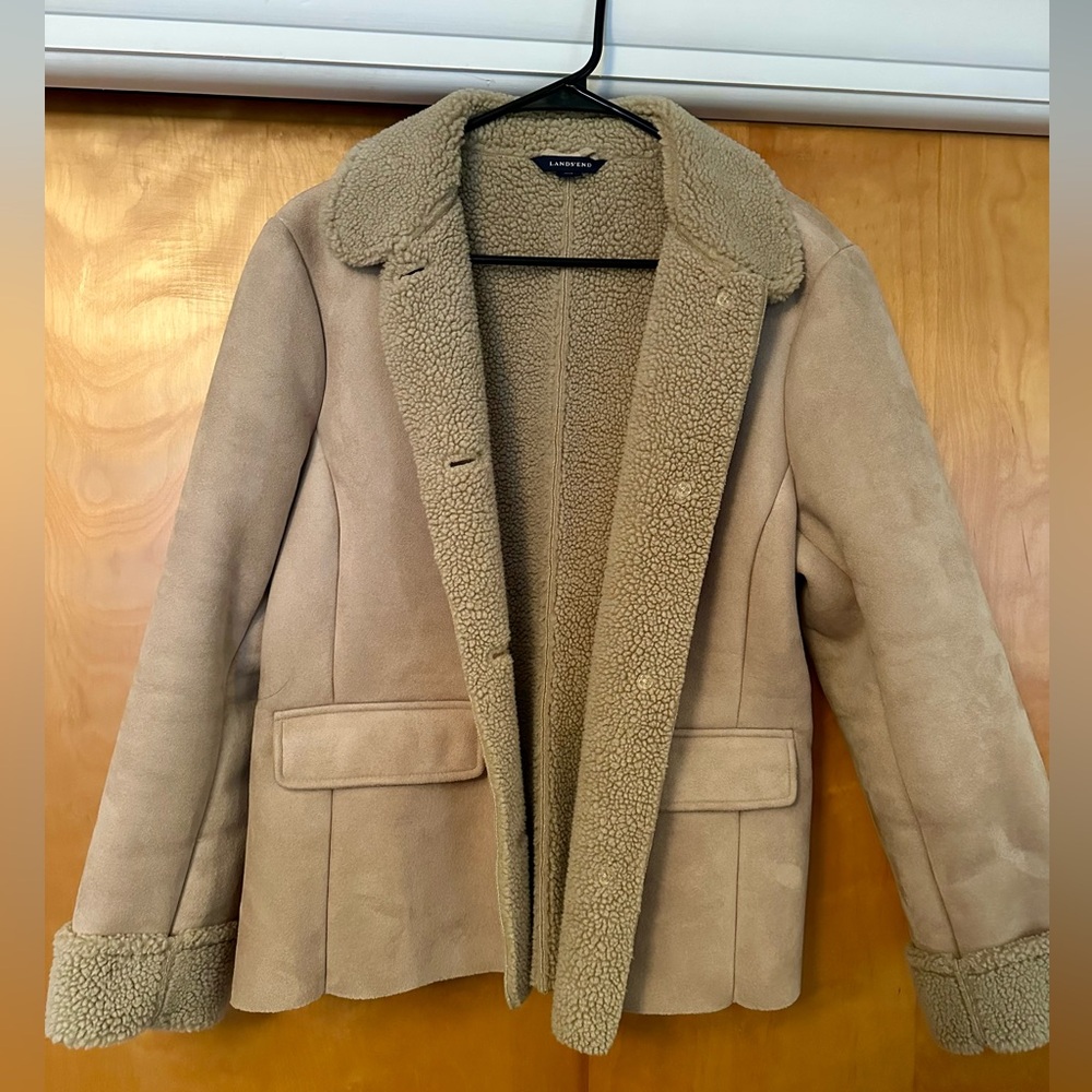 Lands' End Beige Teddy Jacket